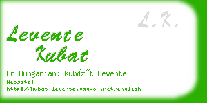 levente kubat business card